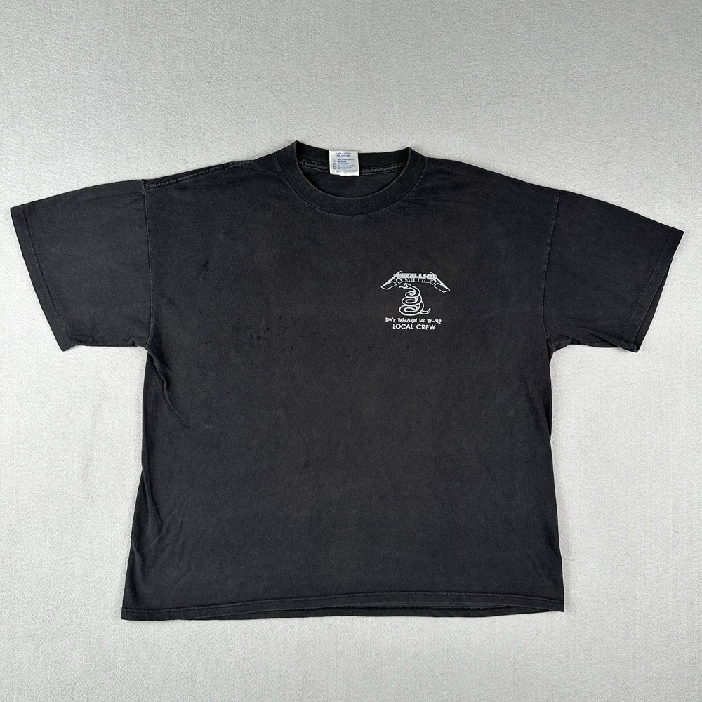 Vintage 90s Metallica Shirt XL Black Brockum Local Crew Don't Tread On Us 91-92
